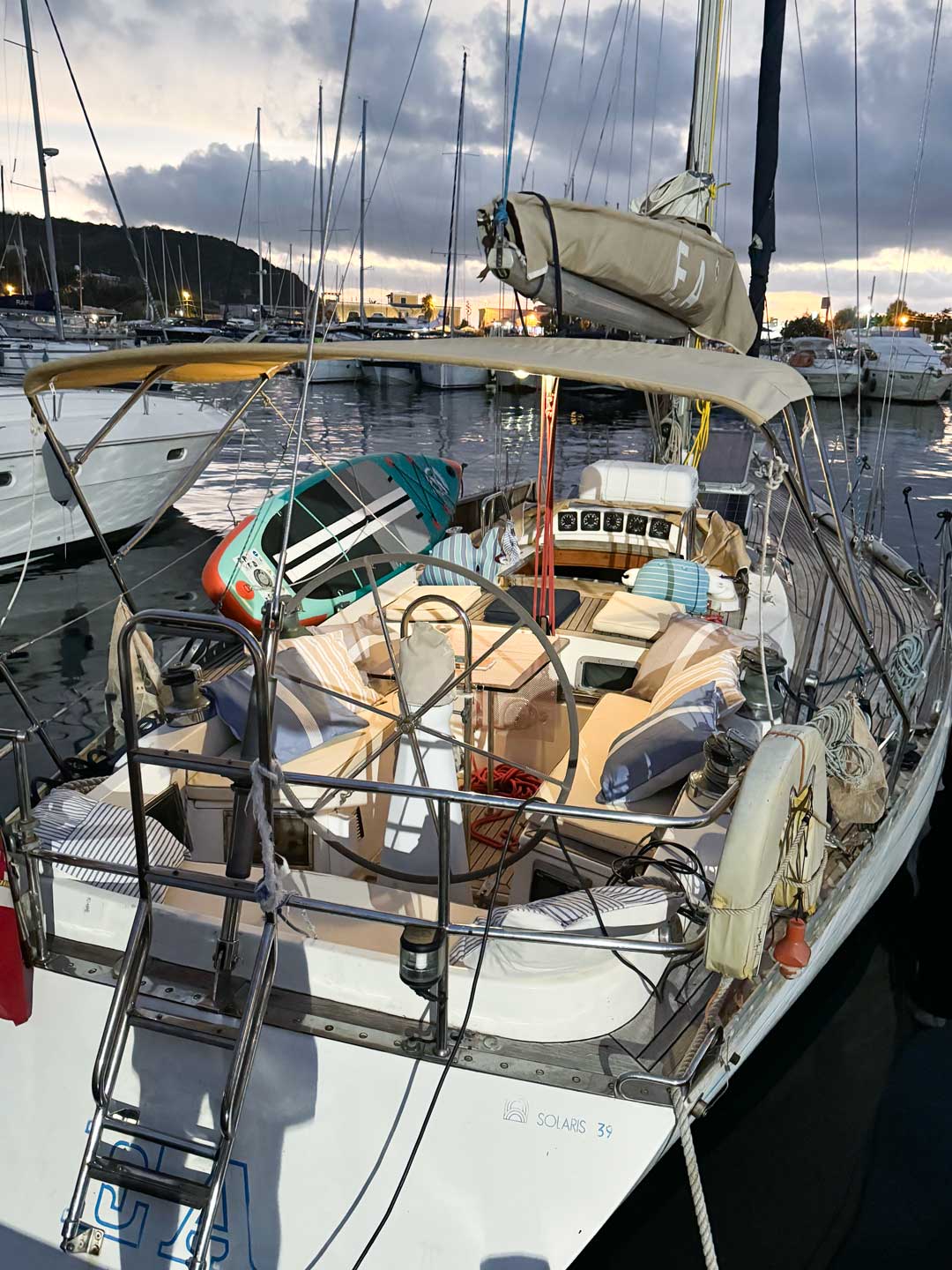 The Solaris 39 at its mooring