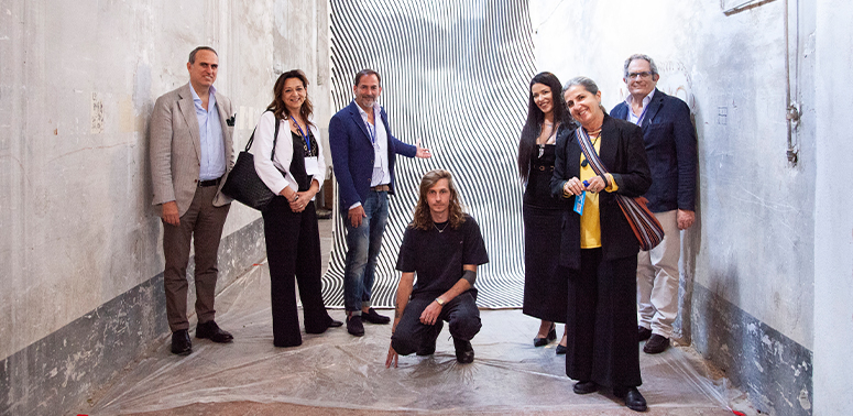 A group of people in the Lanificio Digitale spaces